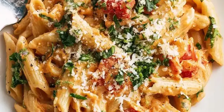 creamy tomato pasta recipe featured