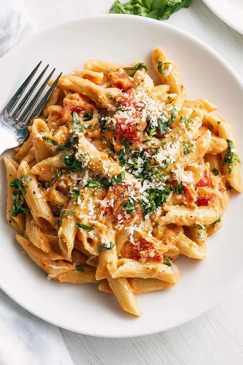 creamy tomato pasta recipe featured