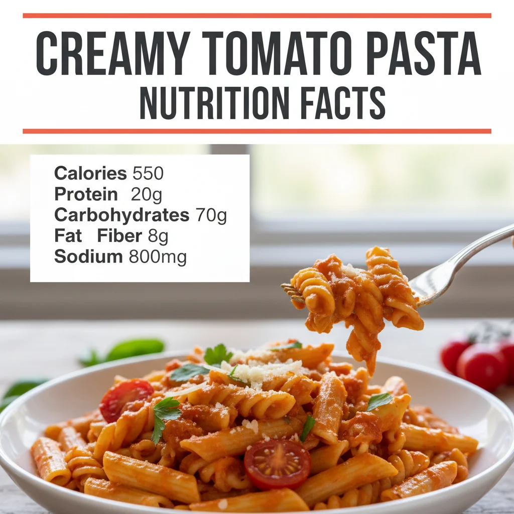 creamy tomato pasta recipe nutritional information