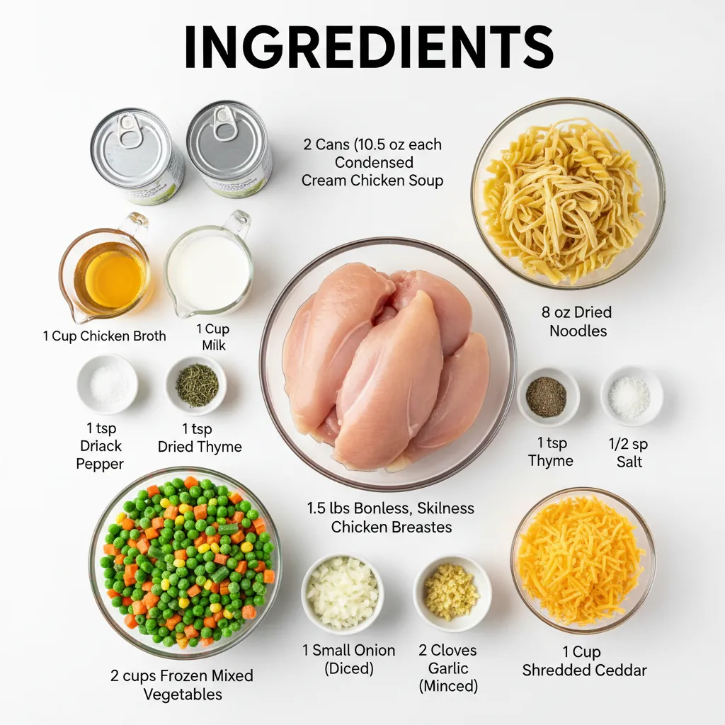 crock pot chicken pot pie pasta ingredients