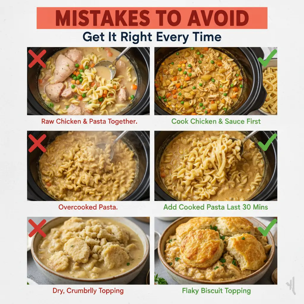 crock pot chicken pot pie pasta common mistakes
