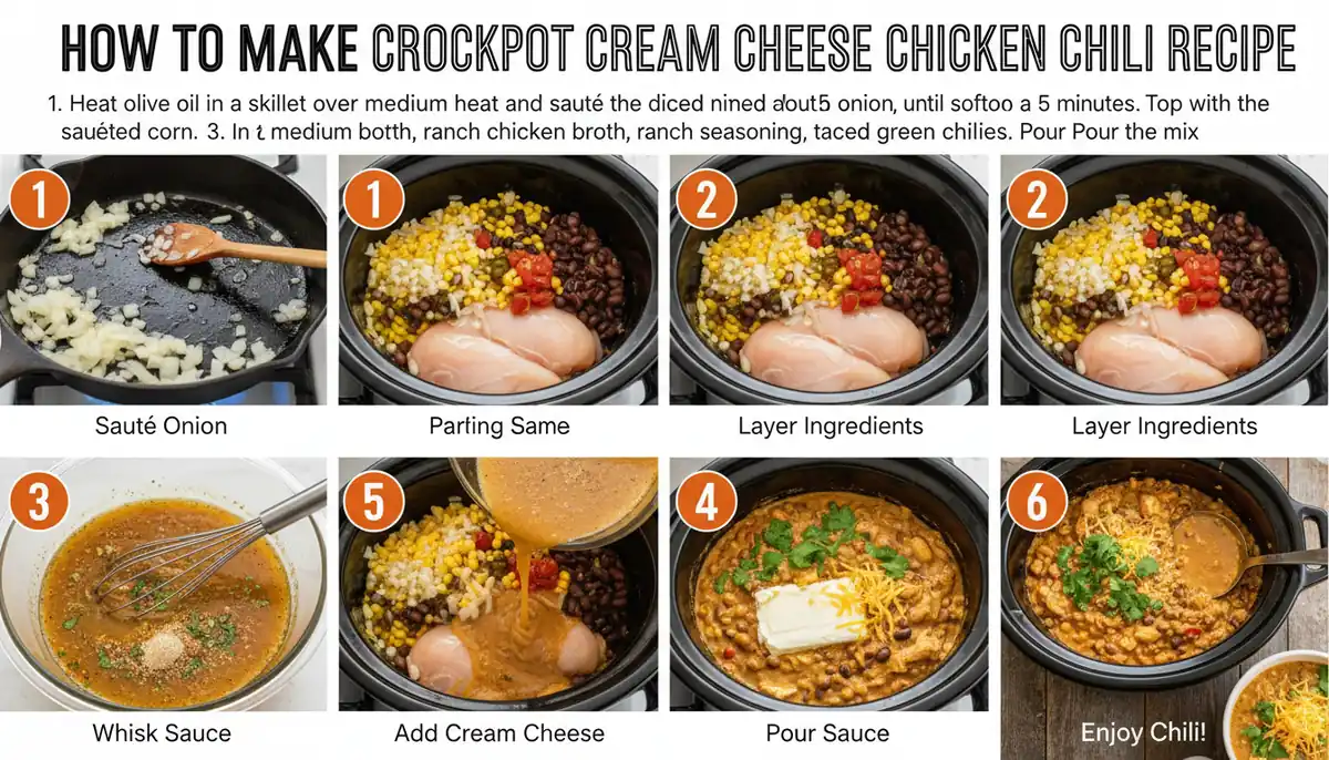 How to make crockpot cream cheese chicken chili recipe