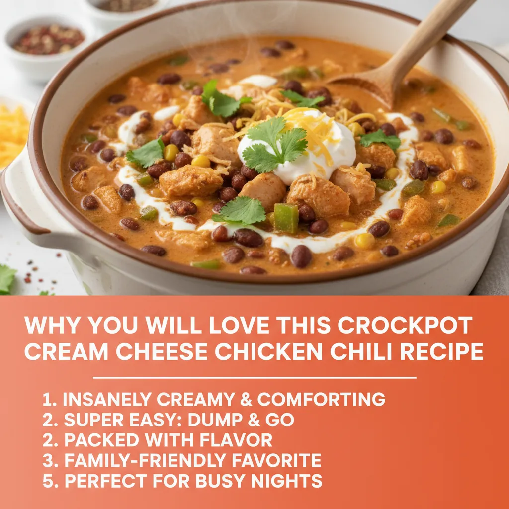Why you'll love crockpot cream cheese chicken chili recipe