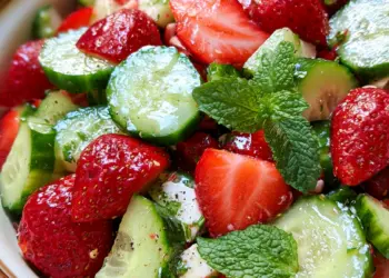 cucumber strawberry salad recipe featured