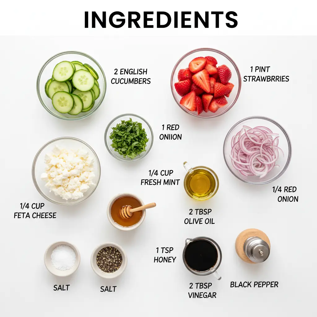 cucumber strawberry salad recipe ingredients