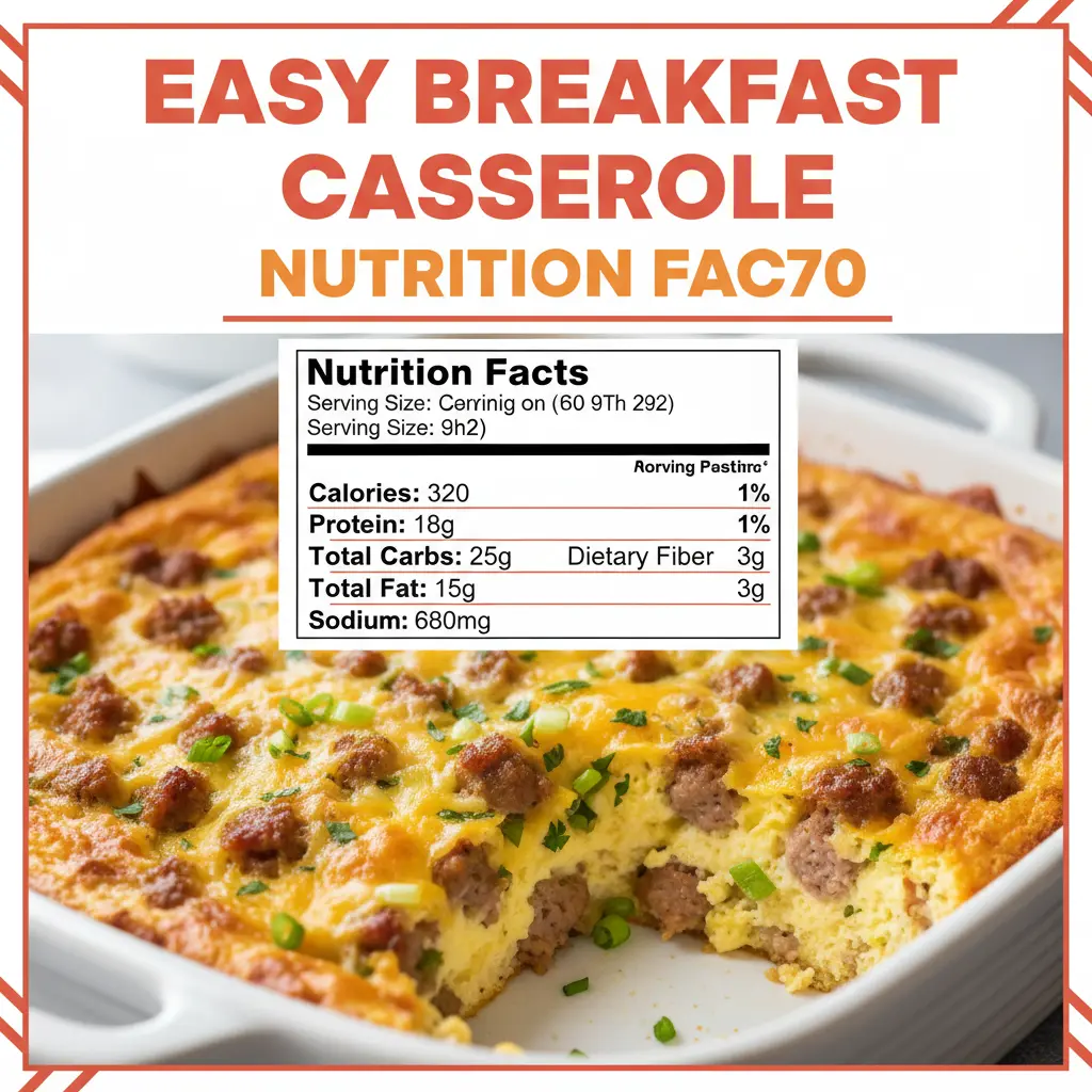 easy breakfast casserole nutritional information