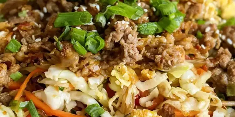 egg roll in a bowl recipe featured