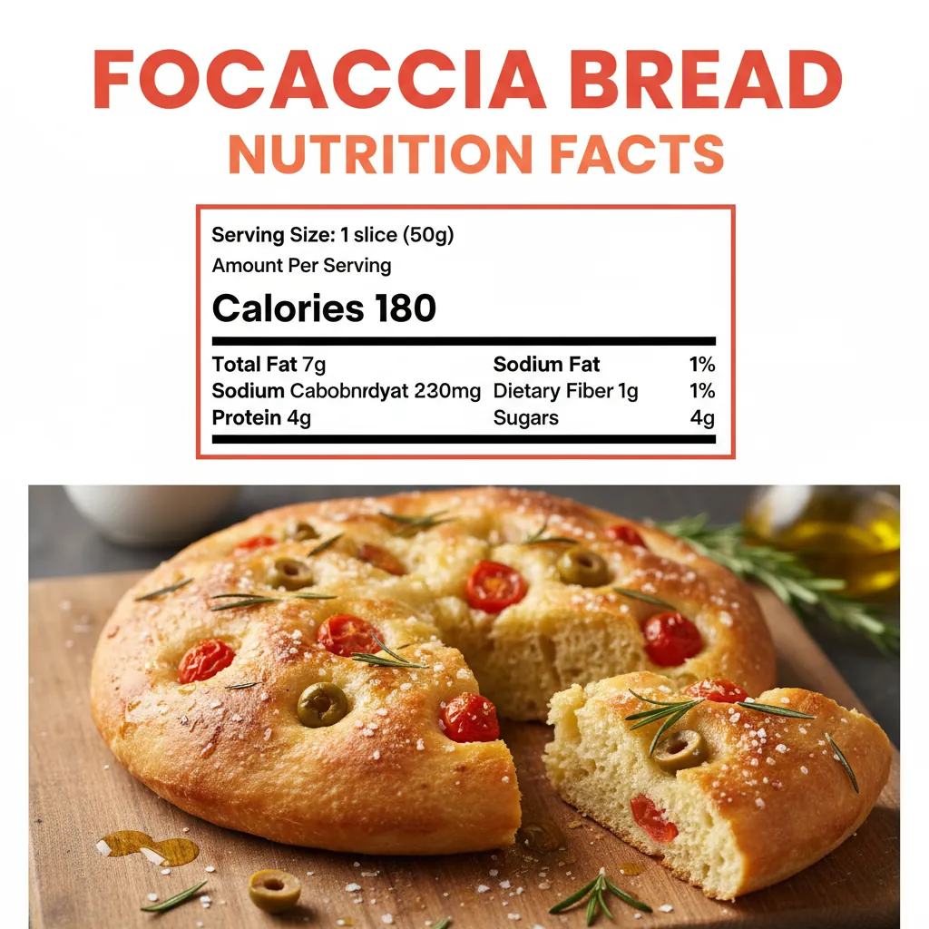 focaccia bread recipe nutritional information