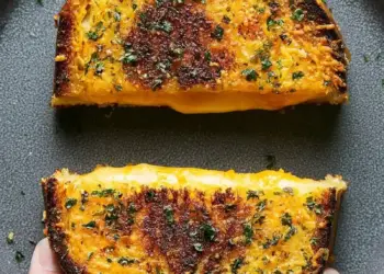 garlic bread grilled cheese recipe featured