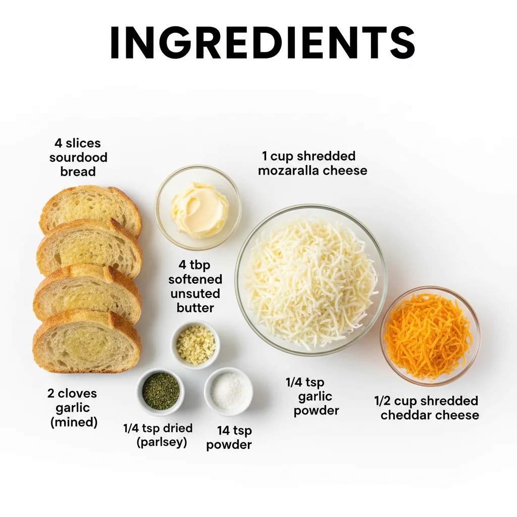 garlic bread grilled cheese recipe ingredients