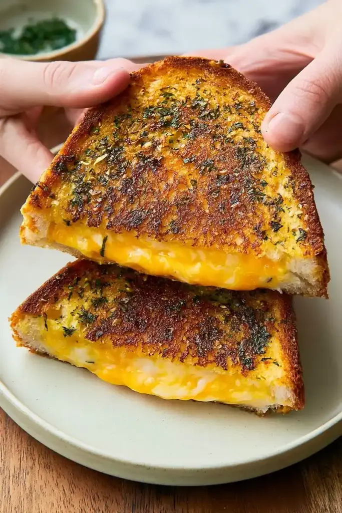 garlic bread grilled cheese recipe recipeCard1