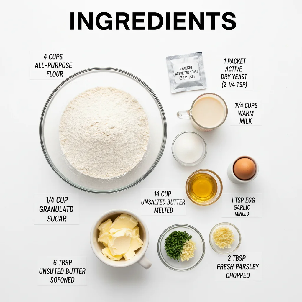 garlic butter dinner rolls recipe ingredients