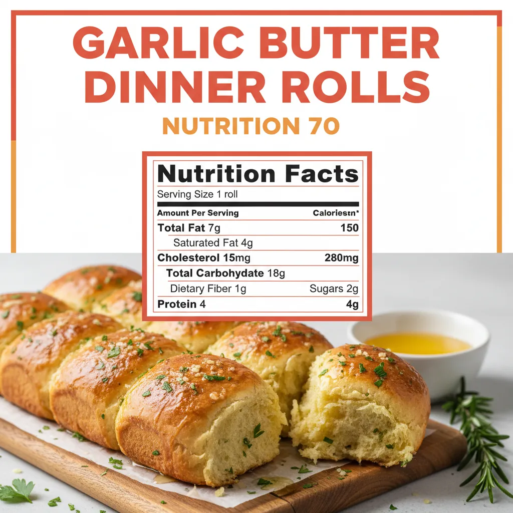 garlic butter dinner rolls recipe nutritional information