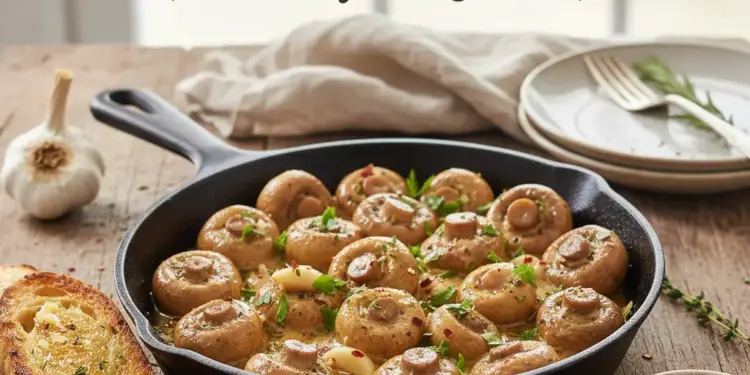 garlic butter mushrooms recipe featured