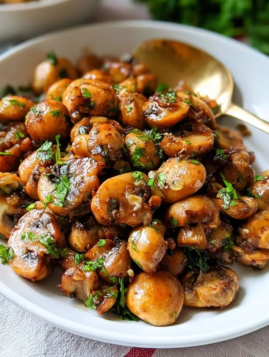 garlic butter mushrooms recipe featured