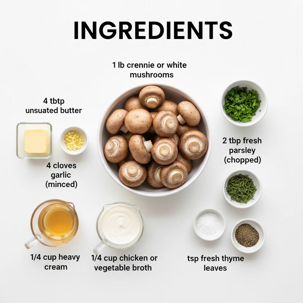 garlic butter mushrooms recipe ingredients