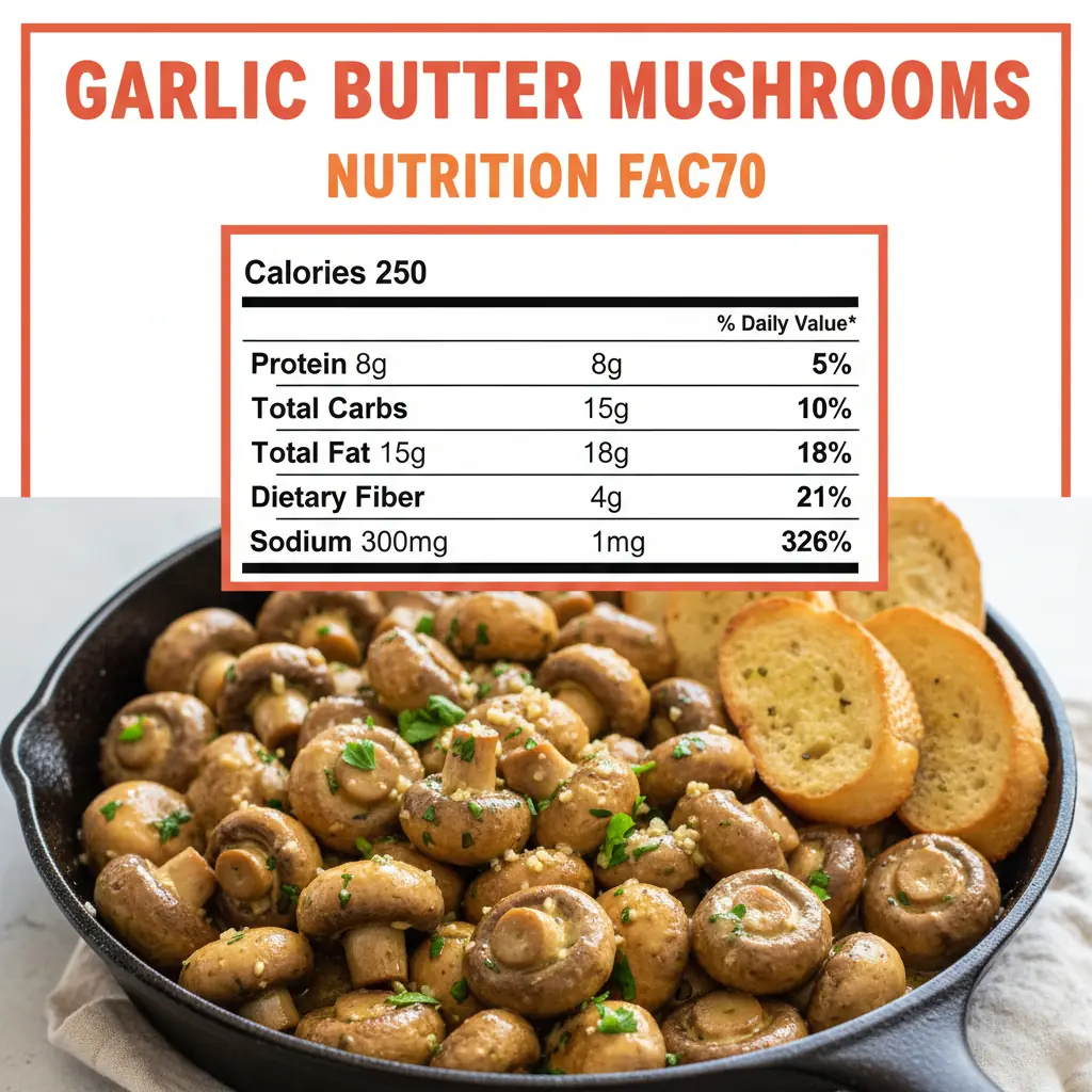 garlic butter mushrooms recipe nutritional information