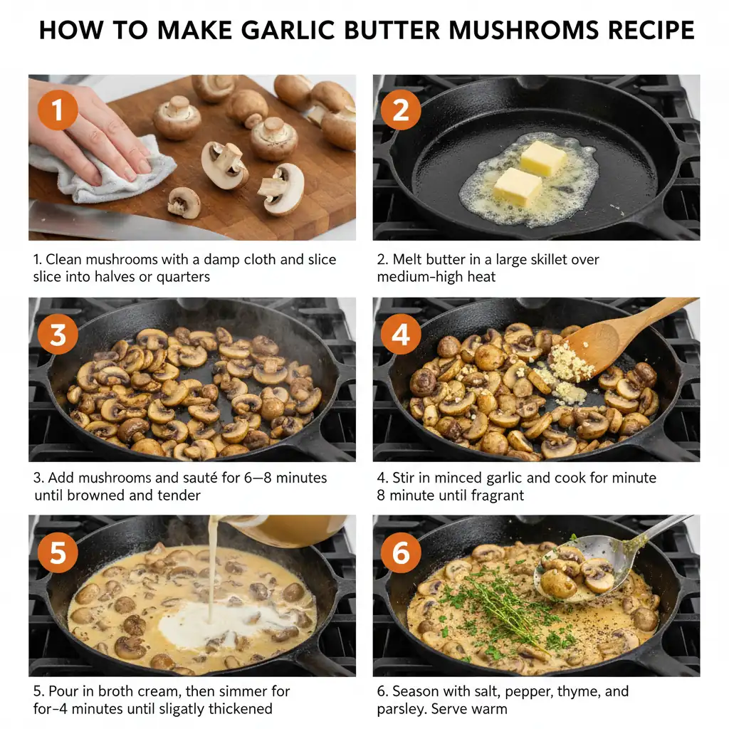 How to make garlic butter mushrooms recipe