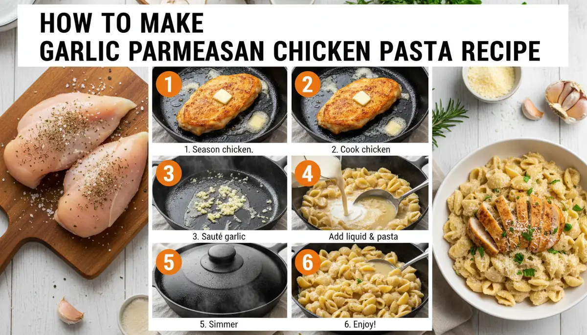How to make garlic parmesan chicken pasta recipe
