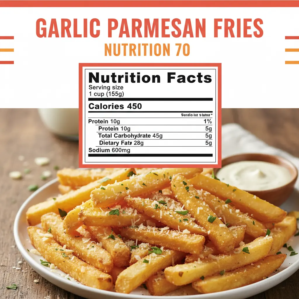 garlic parmesan fries recipe nutritional information