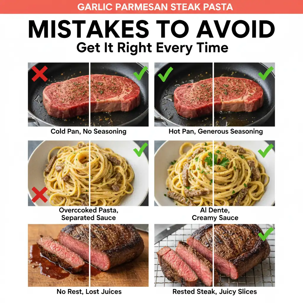garlic parmesan steak pasta recipe common mistakes