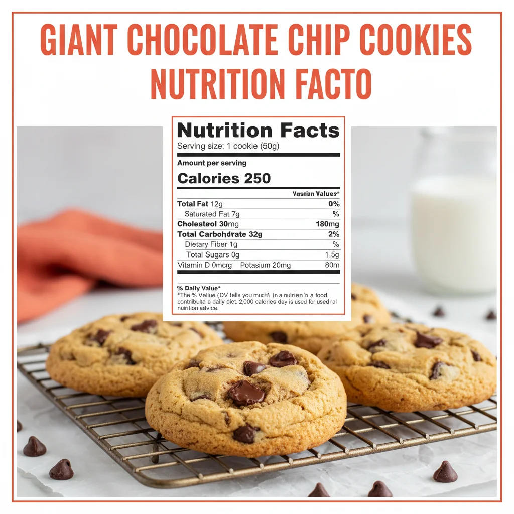 giant chocolate chip cookies nutritional information