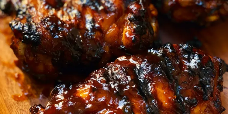 grilled bbq chicken thighs featured