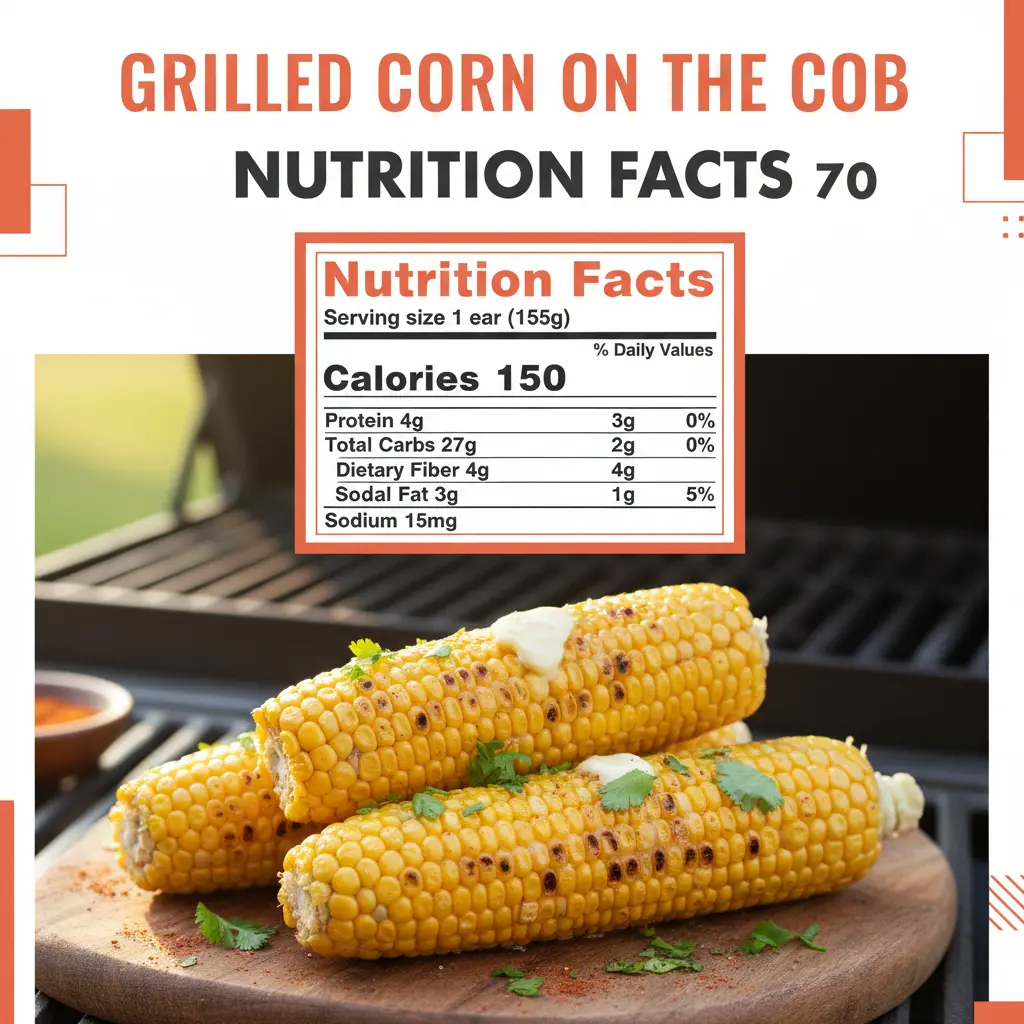grilled corn on the cob nutritional information