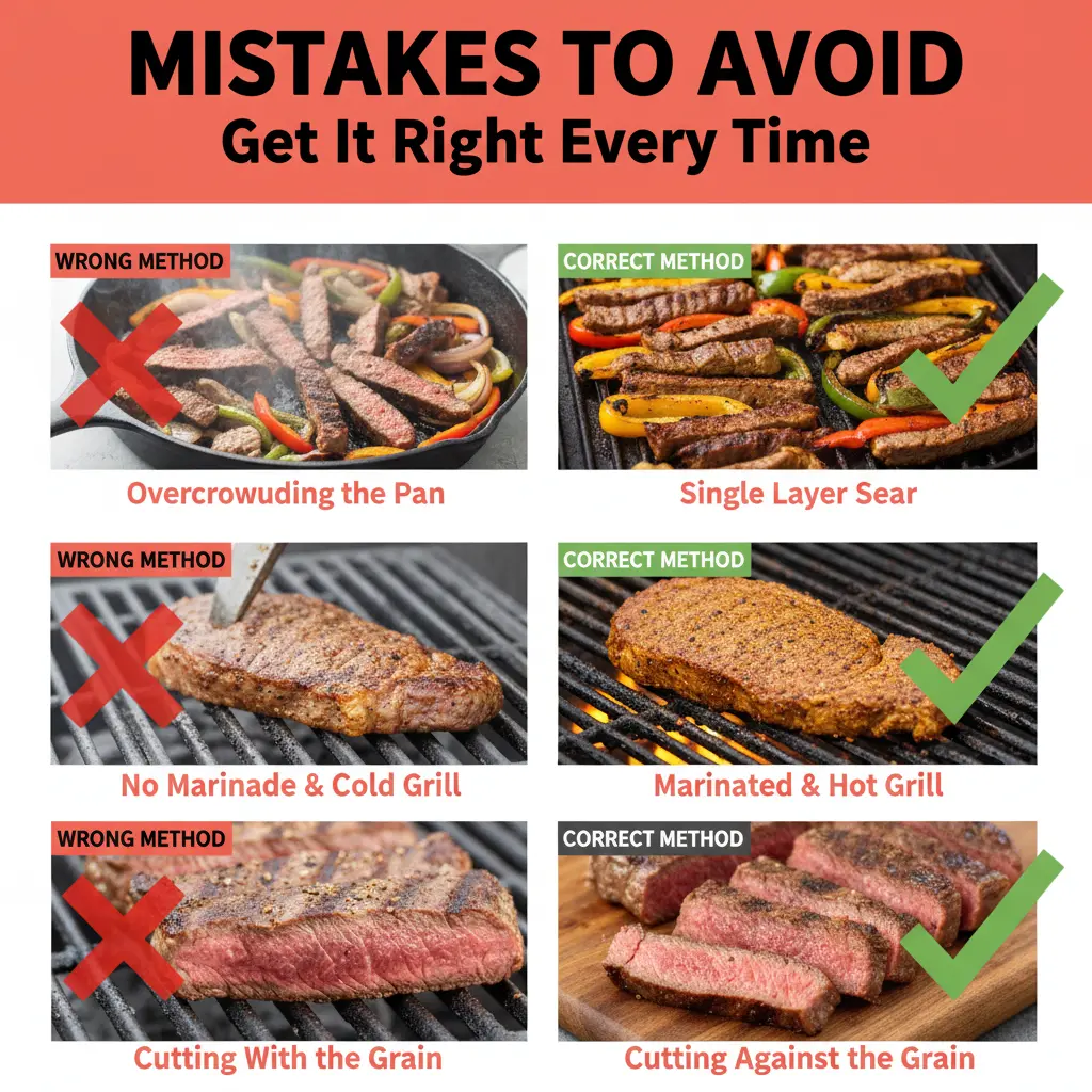 grilled steak fajitas common mistakes
