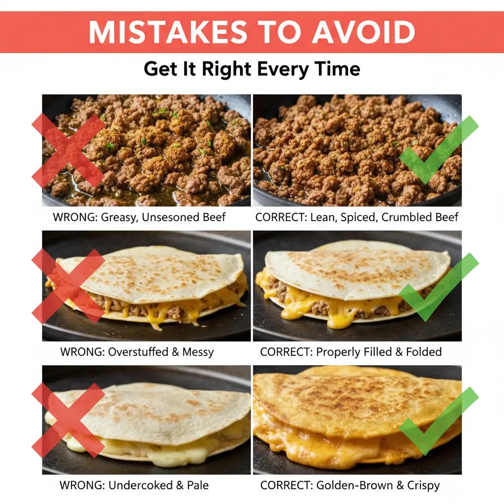 ground beef quesadillas common mistakes