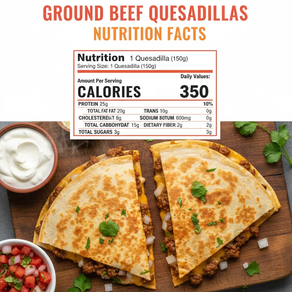 ground beef quesadillas nutritional information