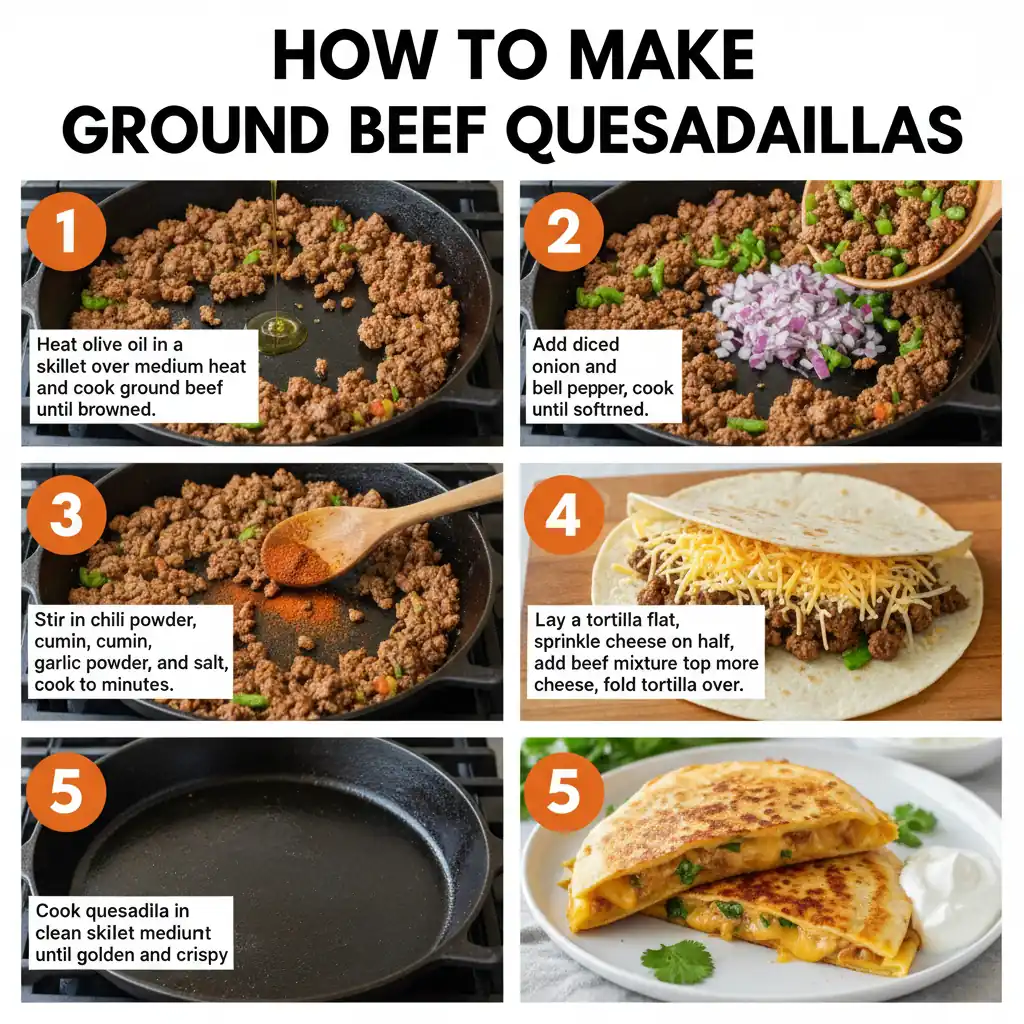 How to make ground beef quesadillas