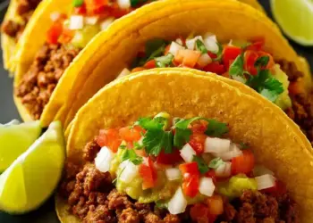 ground beef tacos recipe featured