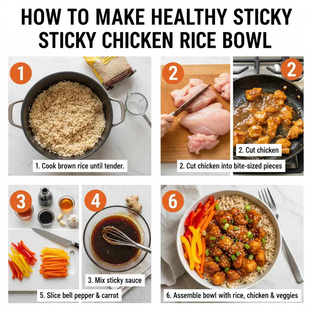 How to make healthy sticky chicken rice bowl