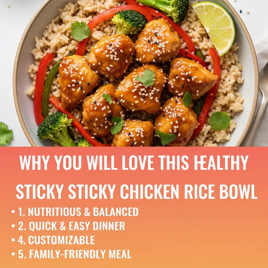 Why you'll love healthy sticky chicken rice bowl