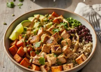 high protein chicken bowl featured
