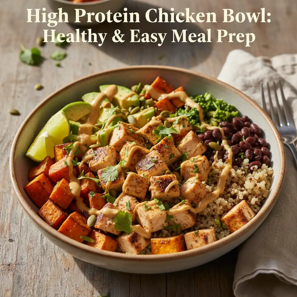 high protein chicken bowl featured