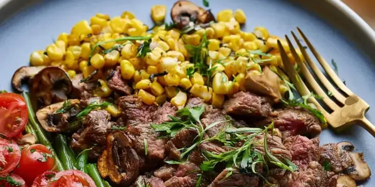 high protein steak meal featured
