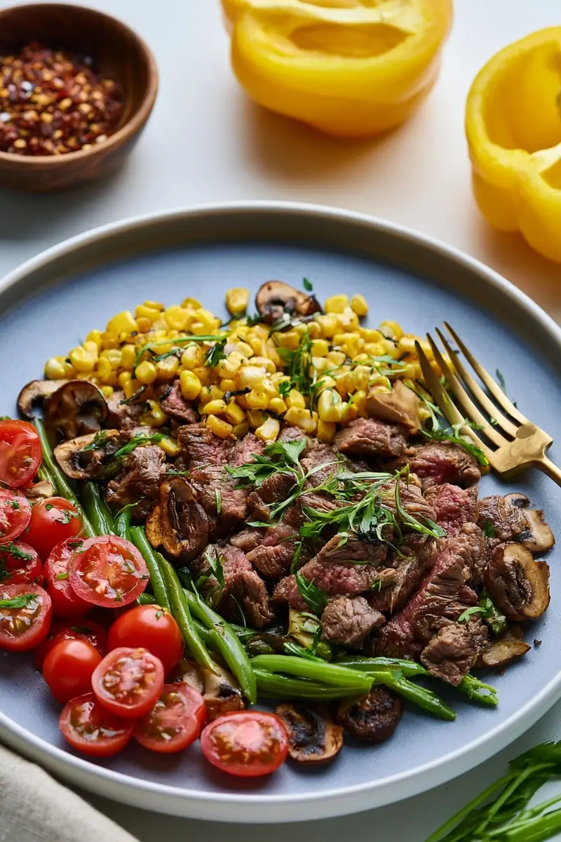 high protein steak meal featured