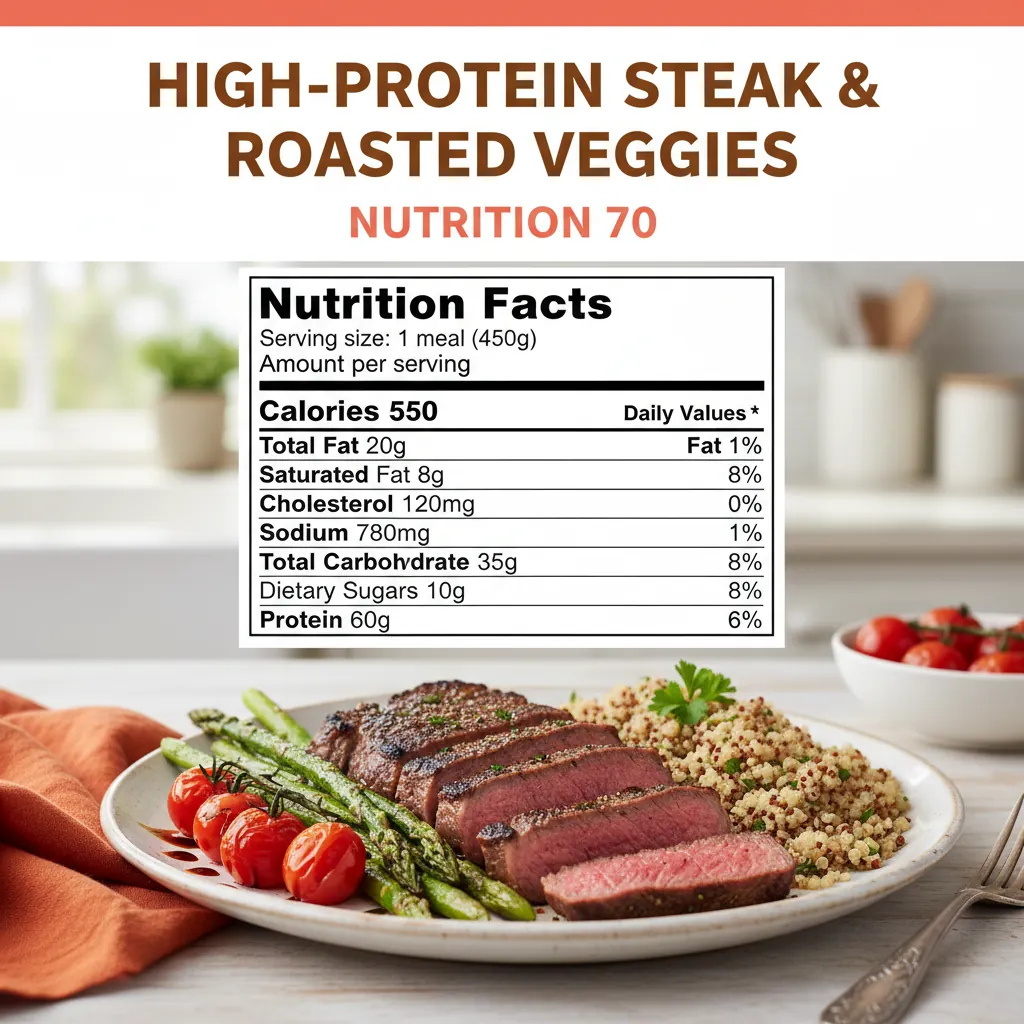 high protein steak meal nutritional information