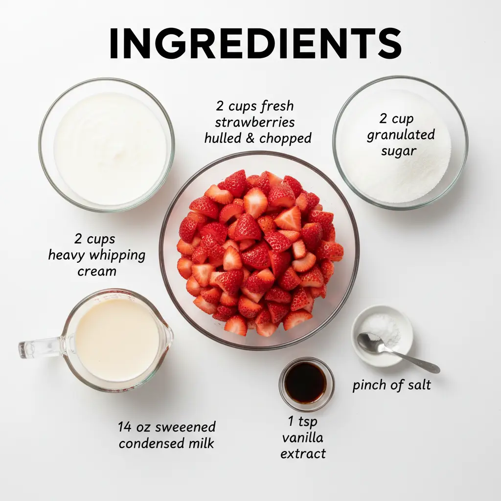 homemade strawberry ice cream recipe ingredients