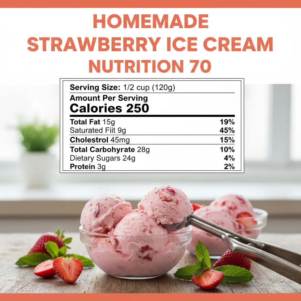 homemade strawberry ice cream recipe nutritional information
