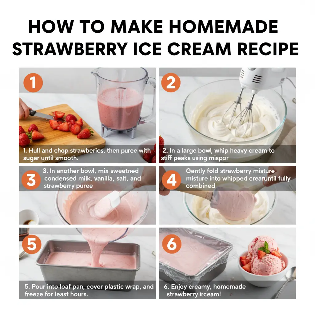 How to make homemade strawberry ice cream recipe