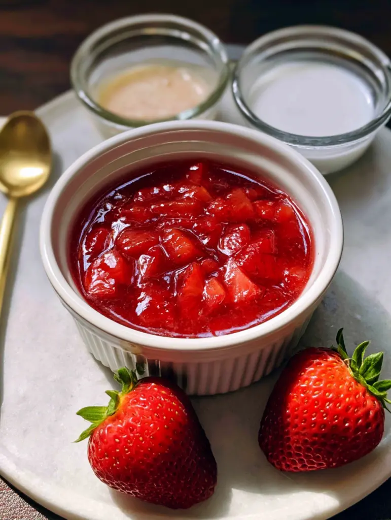 homemade strawberry sauce recipe recipeCard1