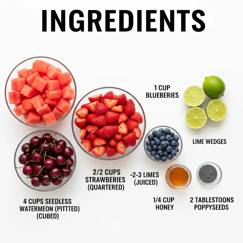 honey lime poppyseed fruit salad ingredients