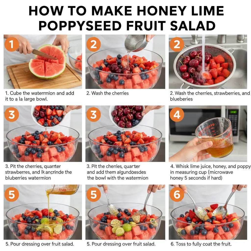 How to make honey lime poppyseed fruit salad
