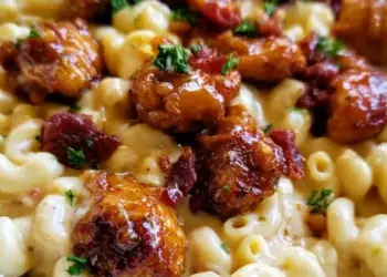 honey pepper chicken mac and cheese featured