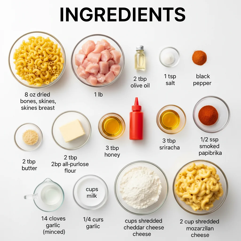 honey pepper chicken mac and cheese ingredients
