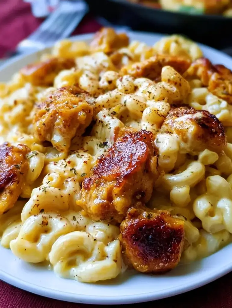 honey pepper chicken mac and cheese recipeCard1
