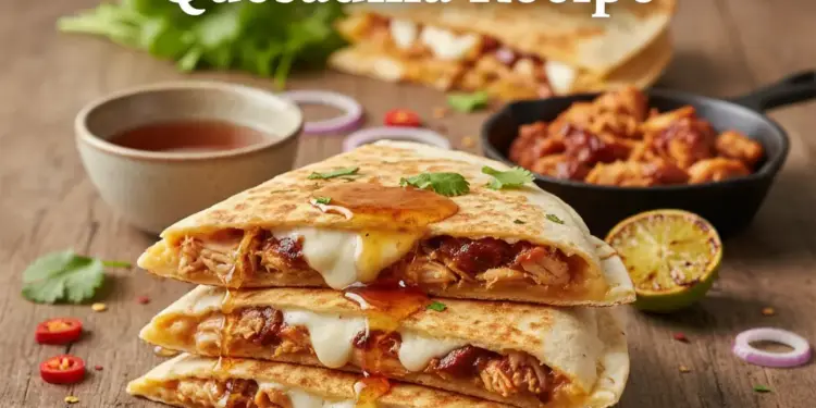 hot honey BBQ chicken quesadilla recipe featured